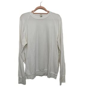 Swet Tailor Shirt Large Mens White Crew Neck Long Sleeve Stretch USA Knit